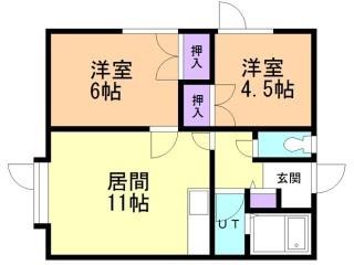 クレールシャンブル(2LDK/2階)の間取り写真