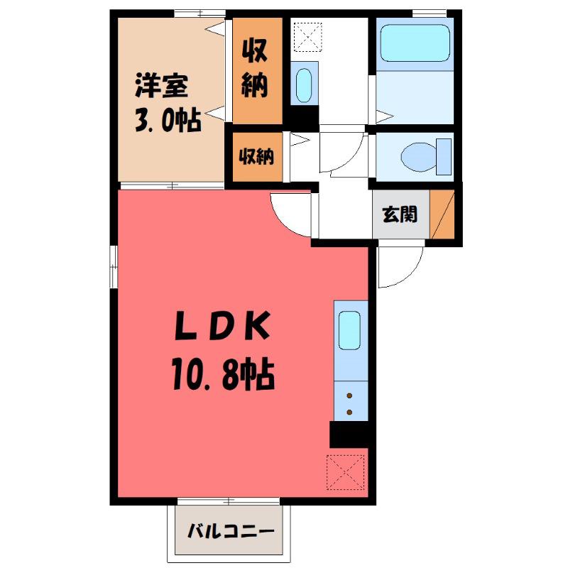グランモンテ(1LDK/1階)の間取り写真