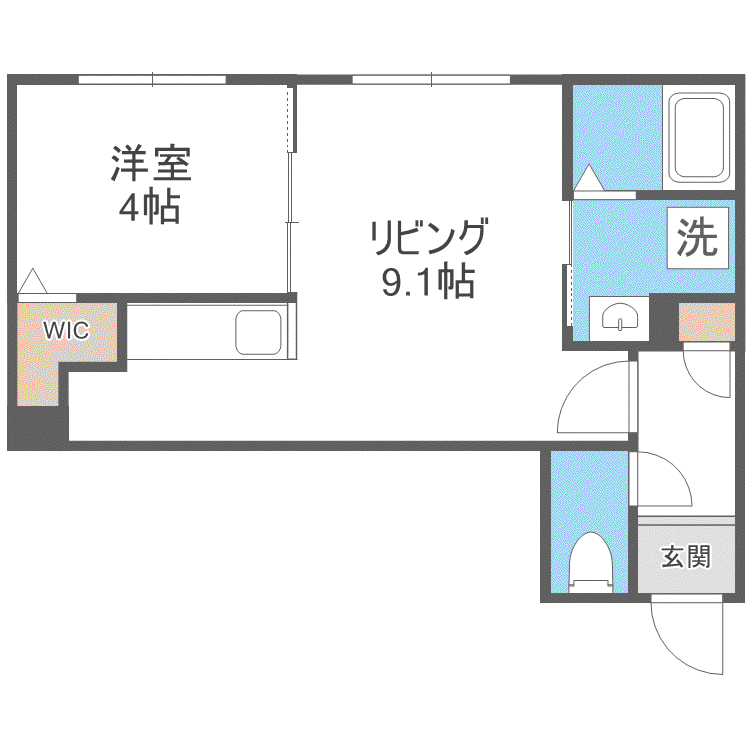 GOKOKU GROOVE(1LDK/3階)の間取り写真
