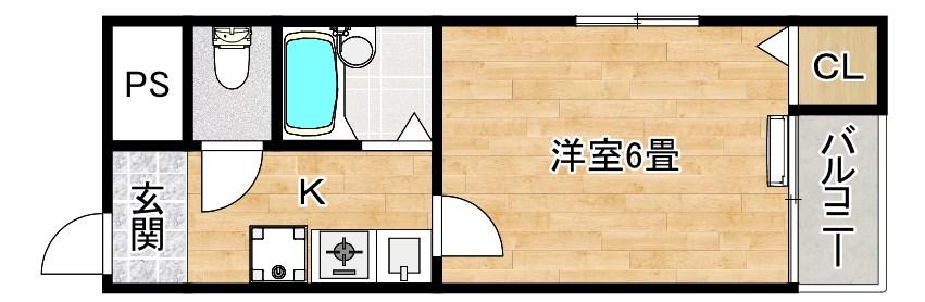 シルフィード堺(ワンルーム/4階)の間取り写真