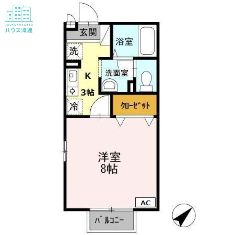 エクセル三城(1K/2階)の間取り写真