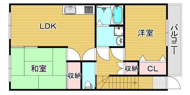 アーバングロウス千船(2LDK/1階)の間取り写真