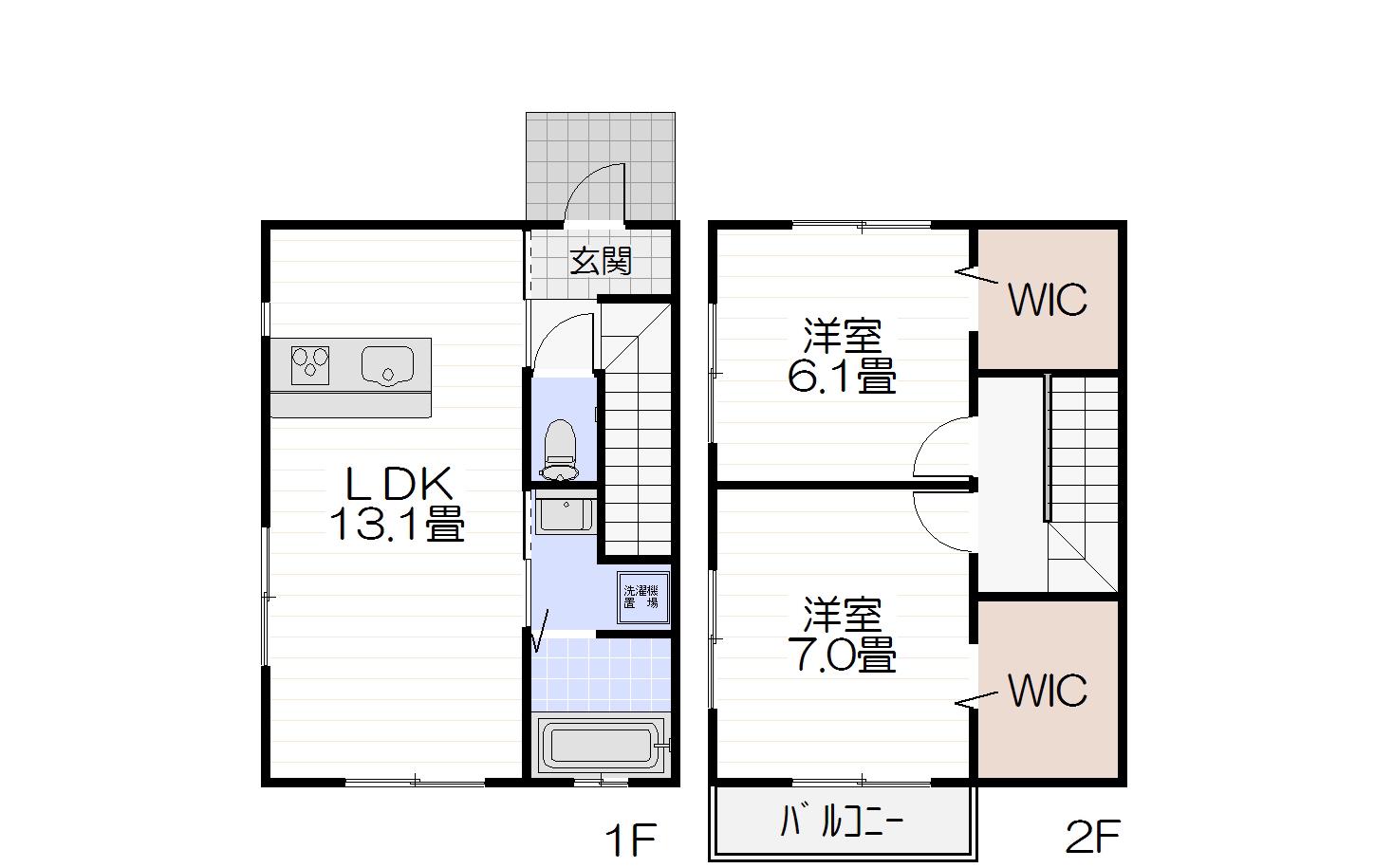 プランドール(2LDK/1階)の間取り写真