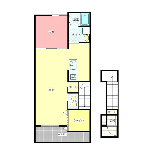 MAISON PARC(1LDK/2階)の間取り写真