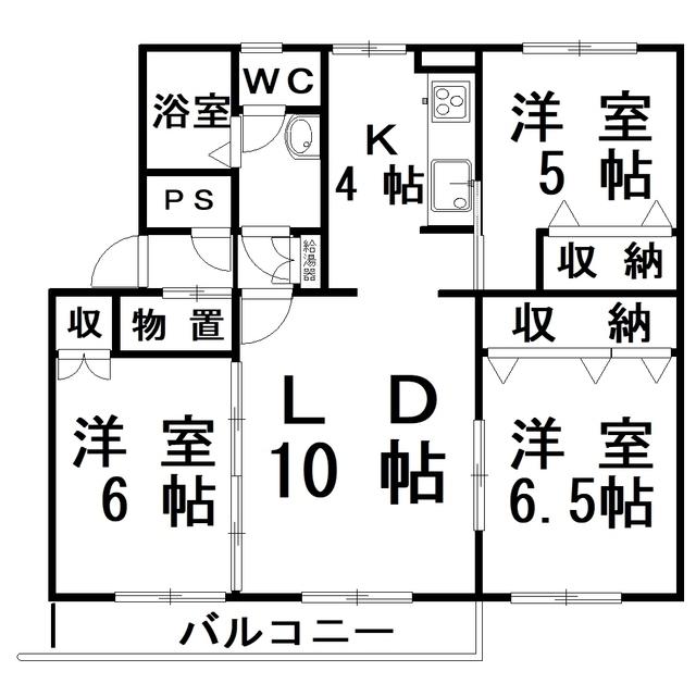 パティオス堀川II(3LDK/3階)の間取り写真