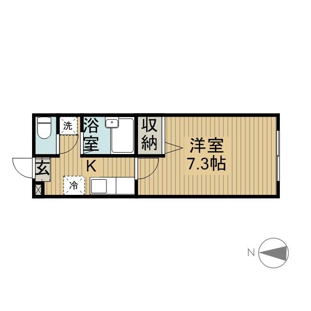 アルクラーラみずほ台(1K/1階)の間取り写真