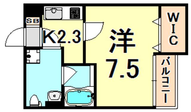 CELESTY(1K/2階)の間取り写真