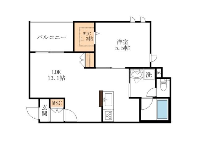 GRIGIO TODA(1LDK/2階)の間取り写真