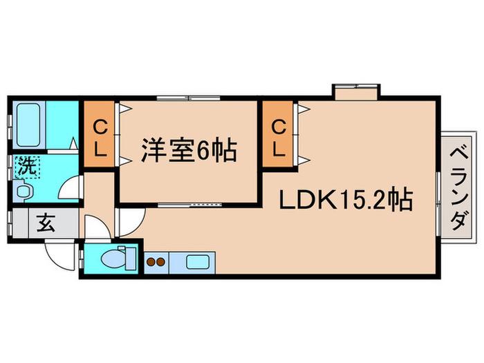 プレナス 05 B棟(1LDK/2階)の間取り写真