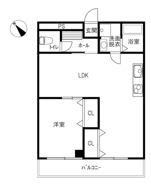 パストけやき(1LDK/2階)の間取り写真