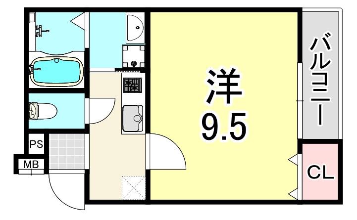 フジパレス立花駅南I番館(1K/2階)の間取り写真