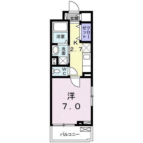 サンオランジュ(1K/3階)の間取り写真