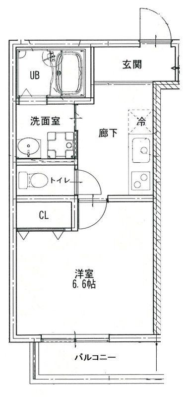 フジパレス尼崎西難波III番館(1K/3階)の間取り写真