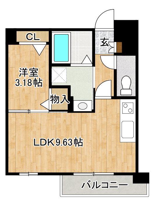 LIFEFIELD JR二日市駅前(1LDK/5階)の間取り写真