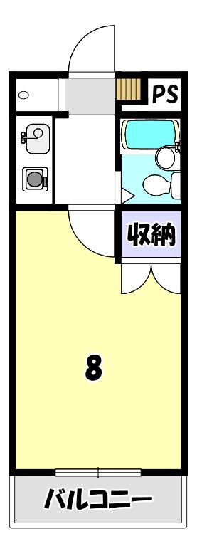 メゾンセパージュ(1K/2階)の間取り写真