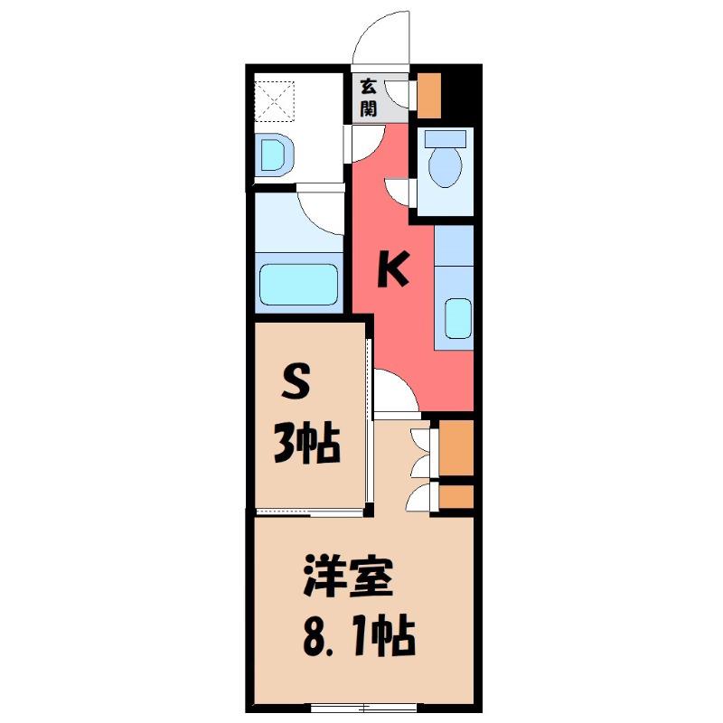 RENAXIA KAWAHARA(1SK/2階)の間取り写真