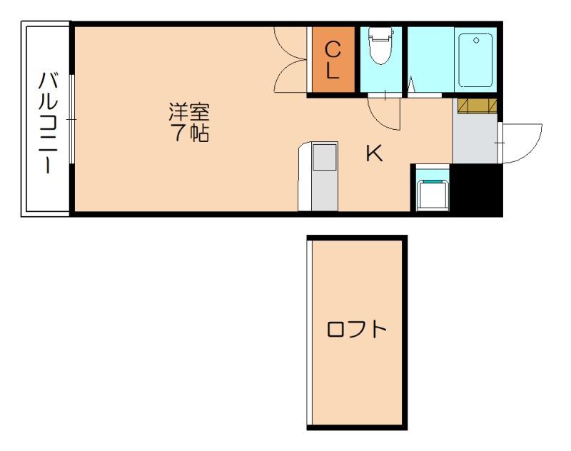 タチバナコーポ(ワンルーム/2階)の間取り写真