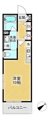 BLANC EST (ワンルーム/2階)の間取り写真