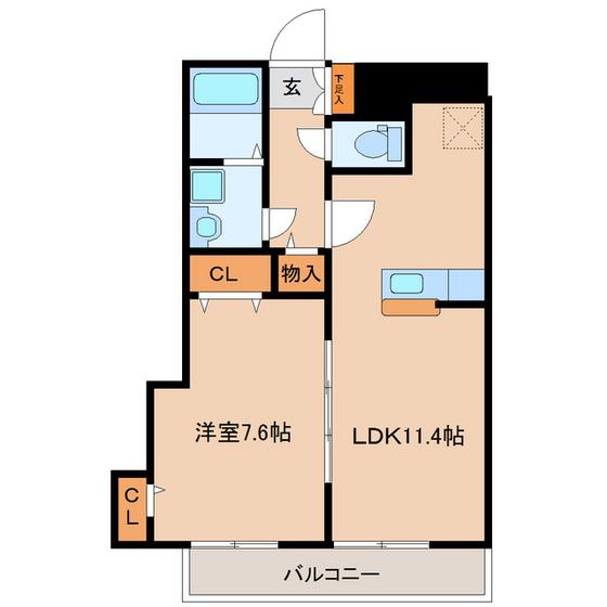 プロスペリテ(1LDK/2階)の間取り写真