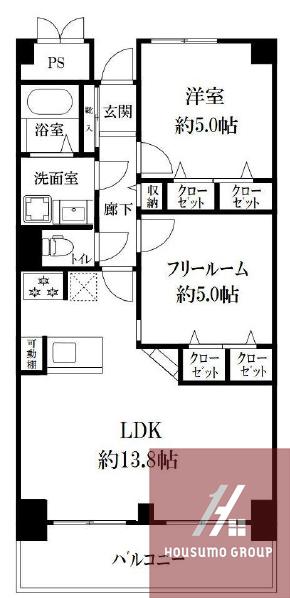 西長堀ガーデンハイツ(2LDK/6階)の間取り写真
