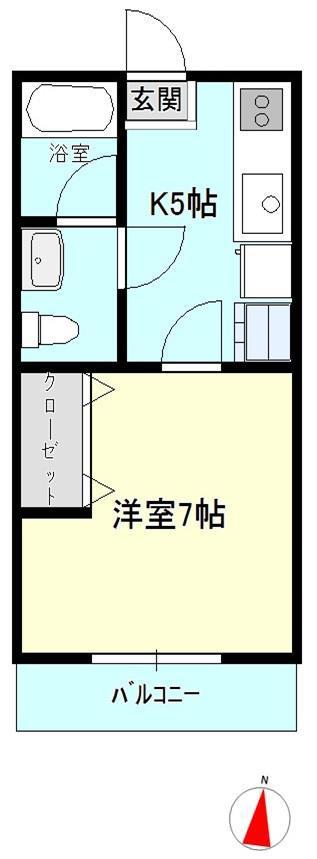 グリーンハイツ(1K/1階)の間取り写真