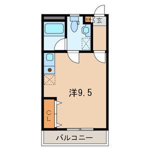 リバティ(ワンルーム/2階)の間取り写真