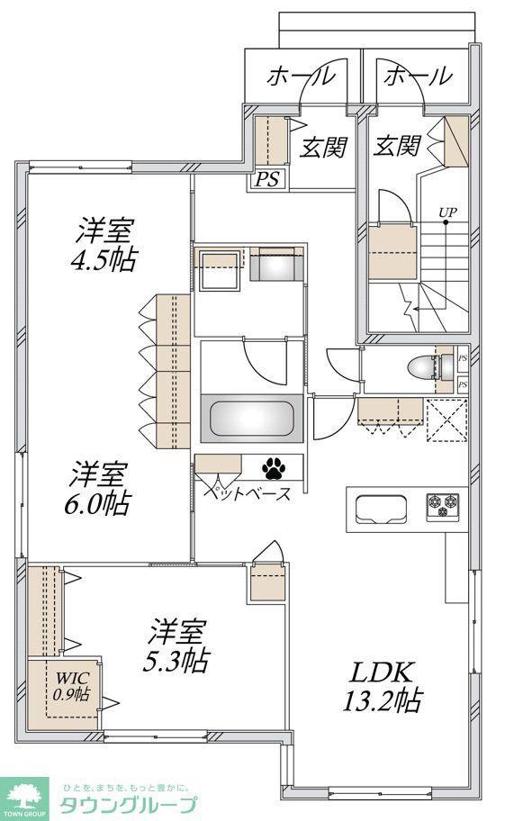 HEBEL MAISON DUO(3LDK/1階)の間取り写真