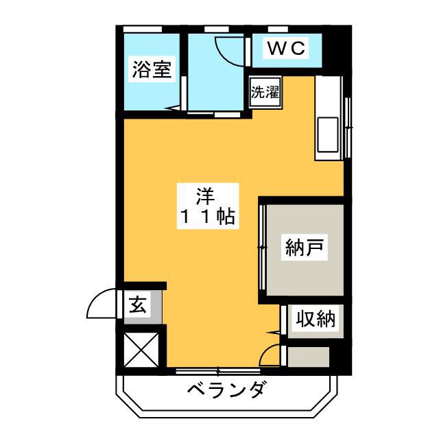 コーポ関根(ワンルーム/2階)の間取り写真