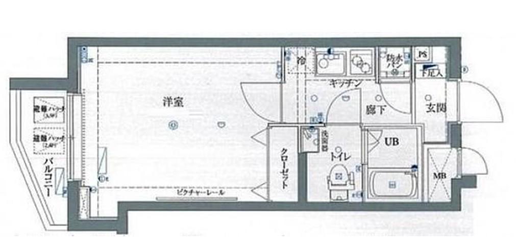 SIN-CITY AZEST上板橋(1K/3階)の間取り写真