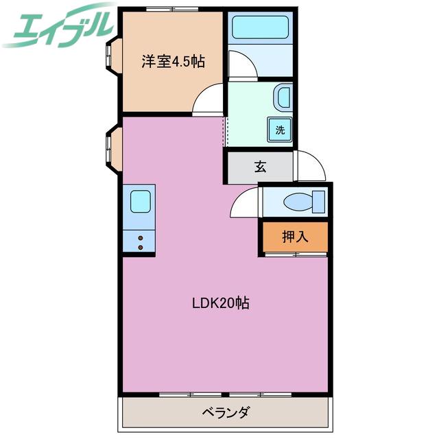 ルフランパレス(1LDK/3階)の間取り写真