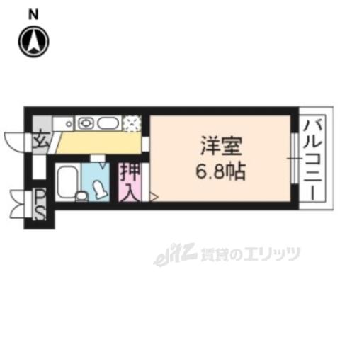 エイト桂(1K/3階)の間取り写真