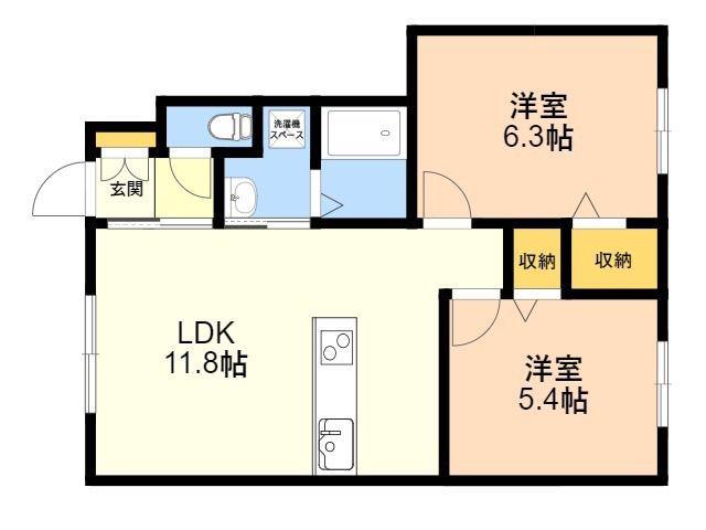 MAISON DE FOREST(2LDK/1階)の間取り写真