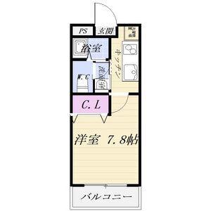 デルマールミハマ(1K/1階)の間取り写真