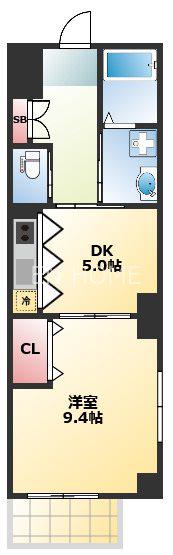 ラフォルテ日本橋(1DK/3階)の間取り写真