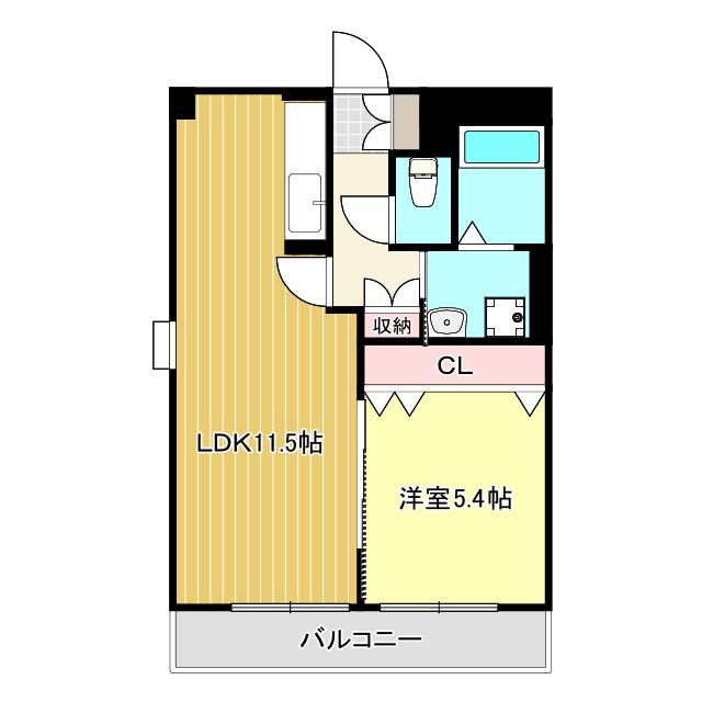 LS西松江城マンション(1LDK/3階)の間取り写真