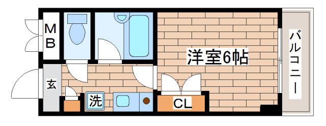 フロール須磨(1K/9階)の間取り写真