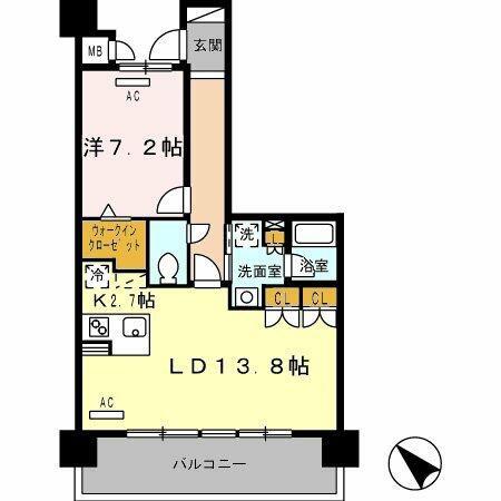 ロイヤルパークス豊洲(1LDK/3階)の間取り写真
