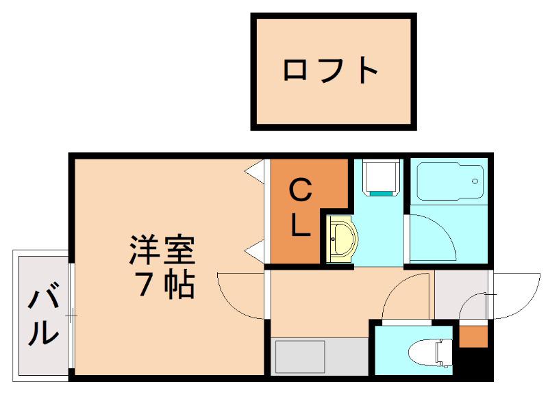 クレストール麗(1K/1階)の間取り写真