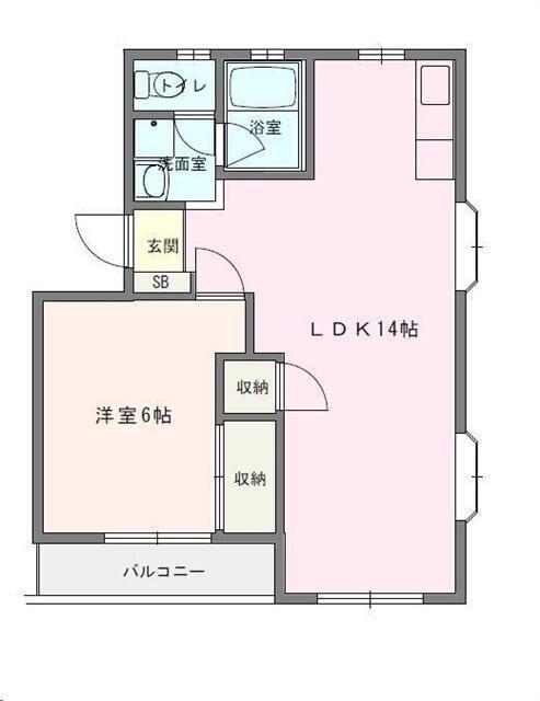ハイツエルB(1LDK/2階)の間取り写真