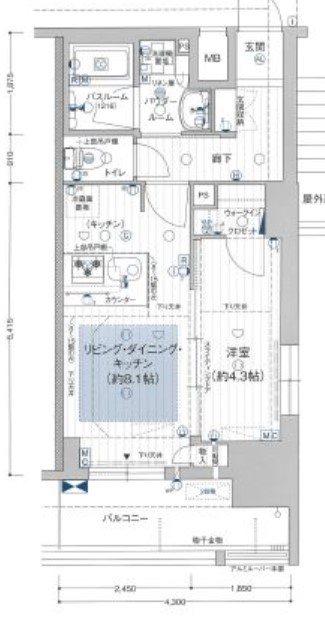プレサンス ロジェ 丸の内 CENTRAL CASA(1LDK/13階)の間取り写真