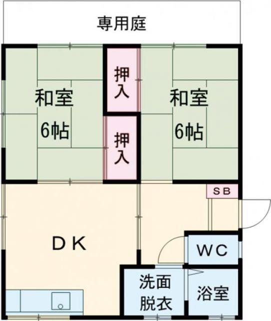 阿久根アパート(2DK/1階)の間取り写真