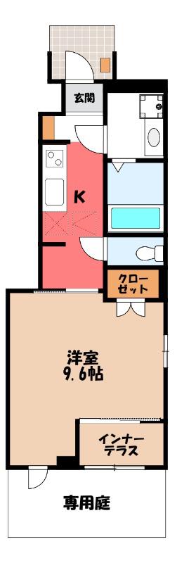 足利市朝倉町アパート(1K/1階)の間取り写真