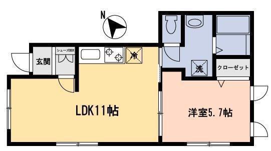K-HOUSE(1LDK/1階)の間取り写真