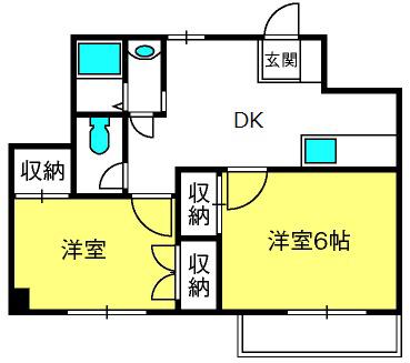 スカイコーポ大宮(2DK/1階)の間取り写真