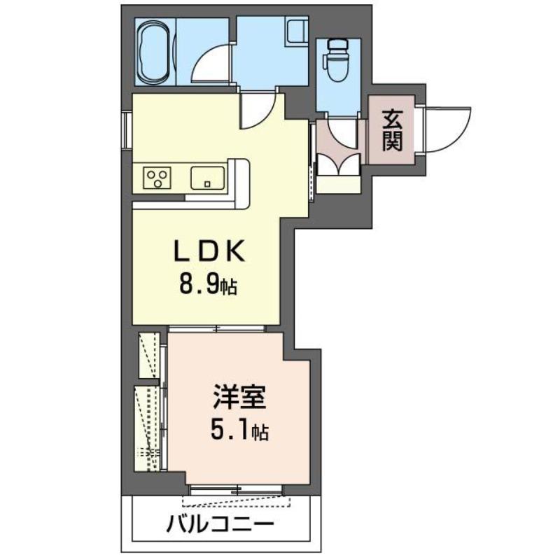 レガート(1LDK/3階)の間取り写真