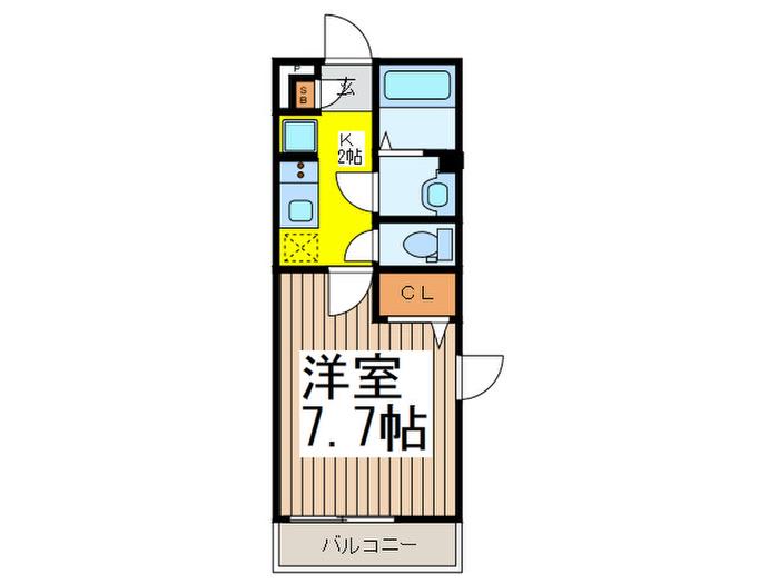 ウィル国分寺(1K/3階)の間取り写真