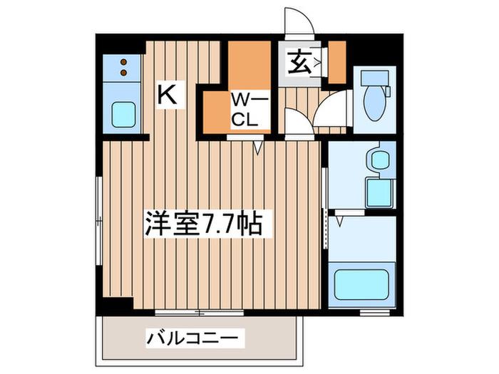 ERDE五輪I(1K/2階)の間取り写真