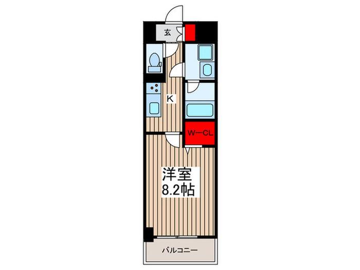 EL VIENTO(1K/8階)の間取り写真