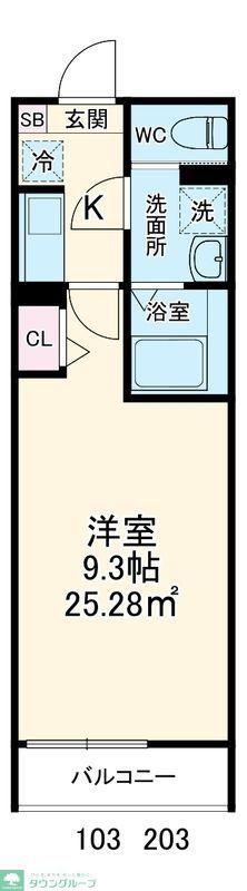 GRADUS北小金(1K/1階)の間取り写真