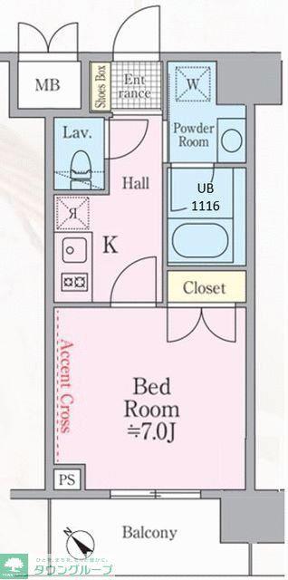 ソライエアイル新河岸(1K/3階)の間取り写真